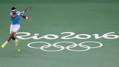 Un derechazo a la carrera, uno de los mejores golpes de Del Potro; aquí, en los Juegos Olímpicos de Río 2016, donde ganó la medalla plateada