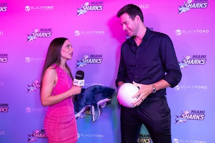 Juan Martín del Potro en la presentación del club de rugby en Miami