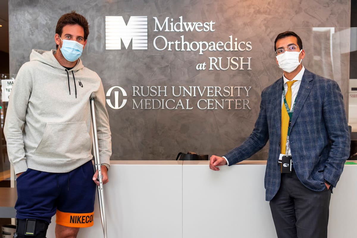 Juan Martín del Potro junto a Jorge Chahla, el médico tucumano que lo operó