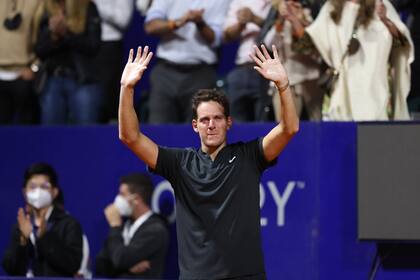 Juan Martín Del Potro se emocionó mientras el Court Central Guillermo Vilas lo aplaudía después de su derrota contra Federico Delbonis en el Argentina Open