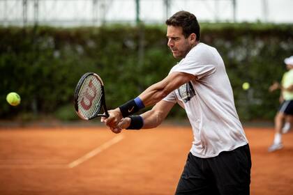 Juan Martin del Potro y una de sus jornadas de entrenamiento previo al inicio del Argentina Open de Buenos Aires.