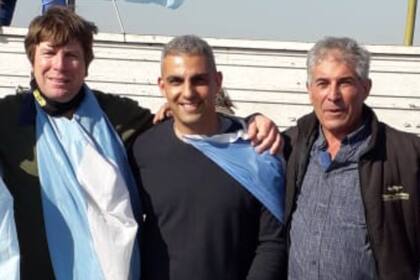 Juan Monín, Iván Castellaro y Walter Malfatto, integrantes del grupo de productores autoconvocados