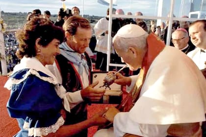 Juan Pablo II, en su visita a la Argentina en abril de 1987