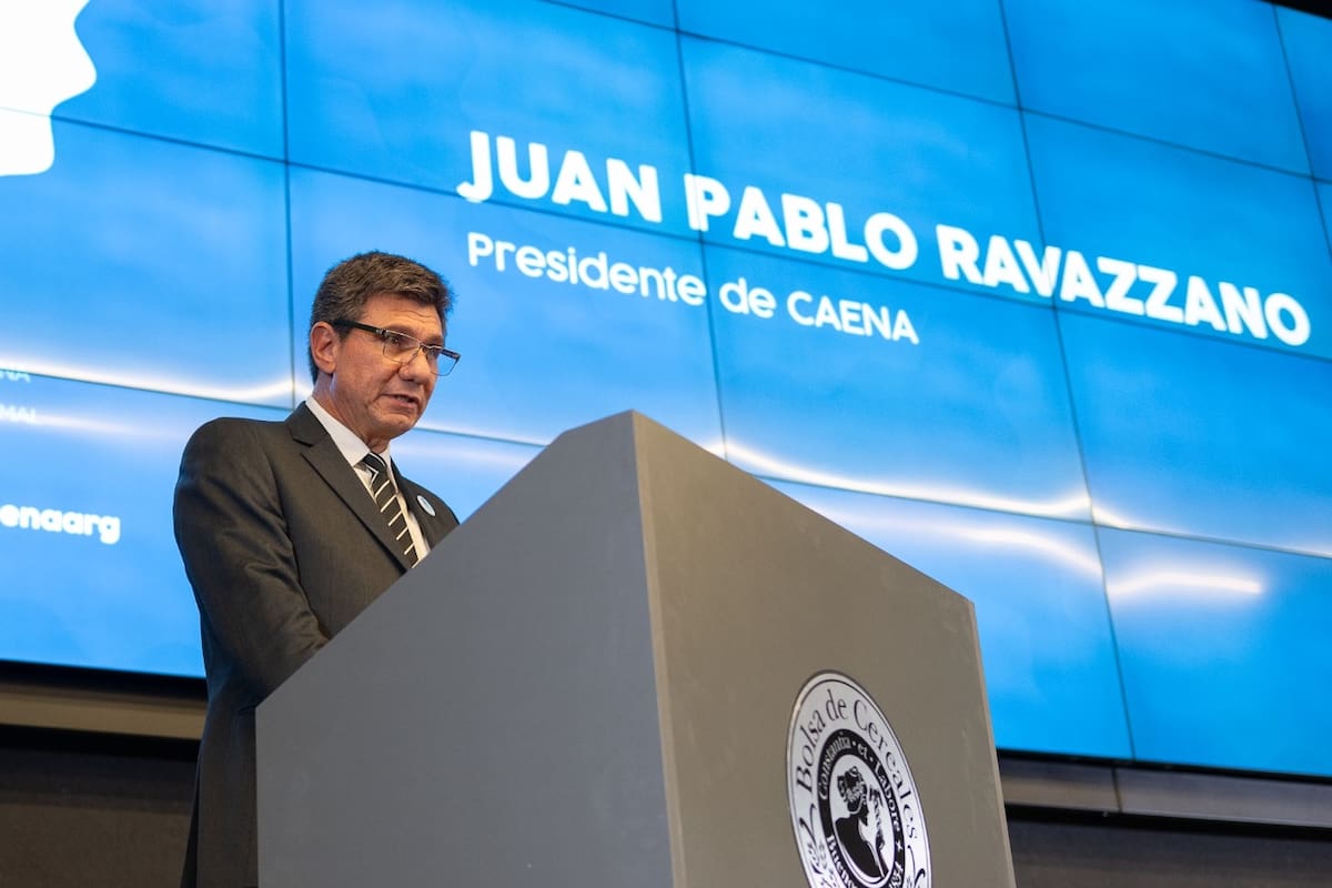 Juan Pablo Ravazzano, presidente de Caena, durante el discurso
