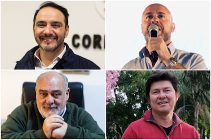 Juan Pablo Valdés, Martín Ascúa, Ricardo Colombi y Lisandro Almirón, los principales candidatos de la elección correntina