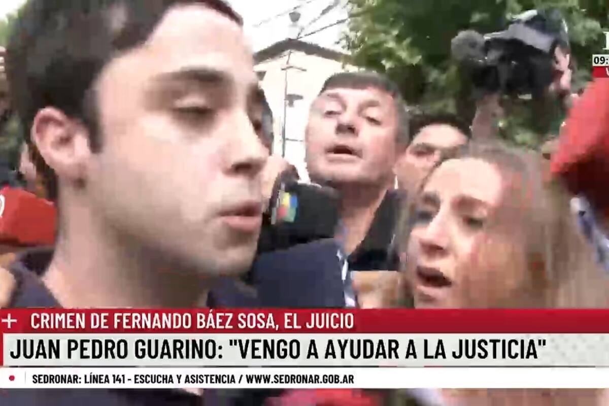 Juan Pedro Guarino, uno de los sobreseídos en el caso Báez Sosa: "Vengo a ayudar a la Justicia"