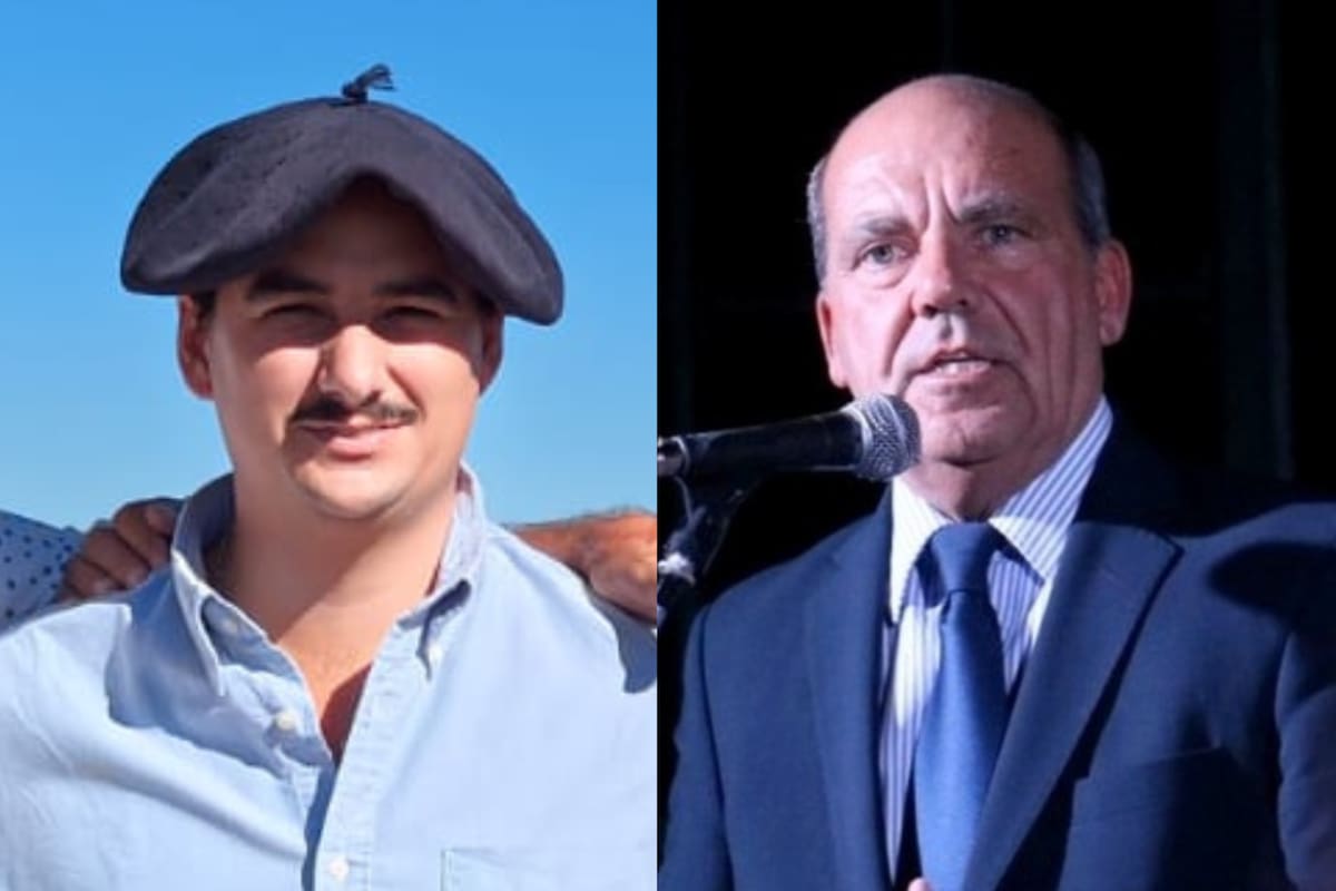Juan Rebolini, productor agropecuario, y el intendente de Coronel Suárez, Ricardo Moccero