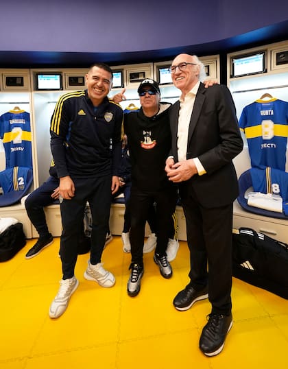 Juan Román Riquelme y Carlos Bianchi, e la despedida del 10, en la Bombonera