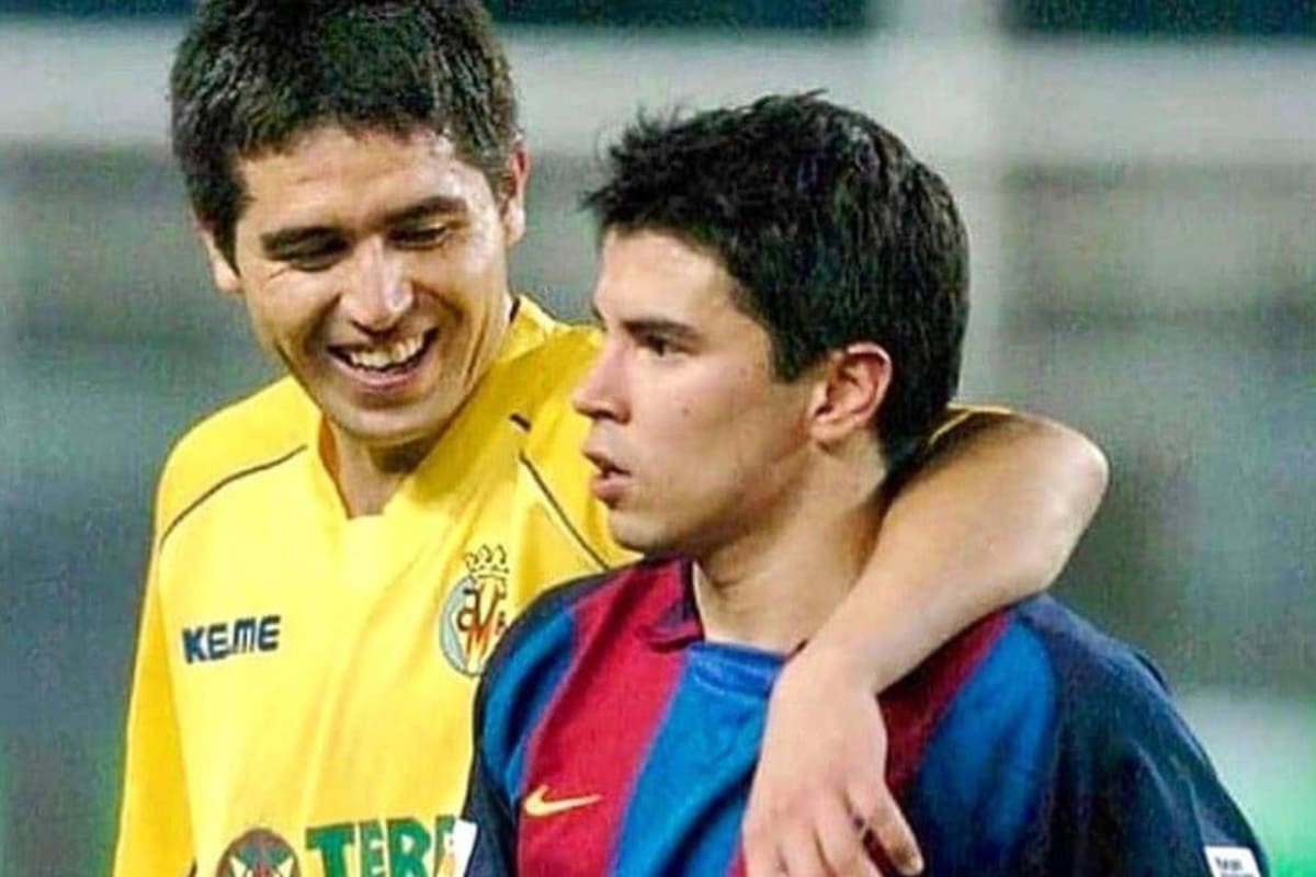 Juan Román Riquelme y Javier Saviola
