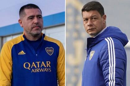 Juan Román Riquelme y Sebastián Battaglia