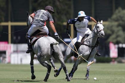 Juan Ruiz Guiñazú y Adolfo Cambiaso a contramano en la cancha 2 de Palermo; La Dolfina no tuvo problemas ante La Irenita.