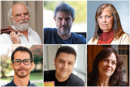 Juan Sasturain, Jorge Consiglio, Claudia Piñeiro, Daniel Quirós, Charlie Becerra y Vilma Ibarra