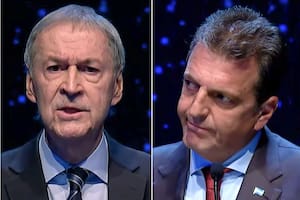 Juan Schiaretti y Sergio Massa en el segundo debate presidencial