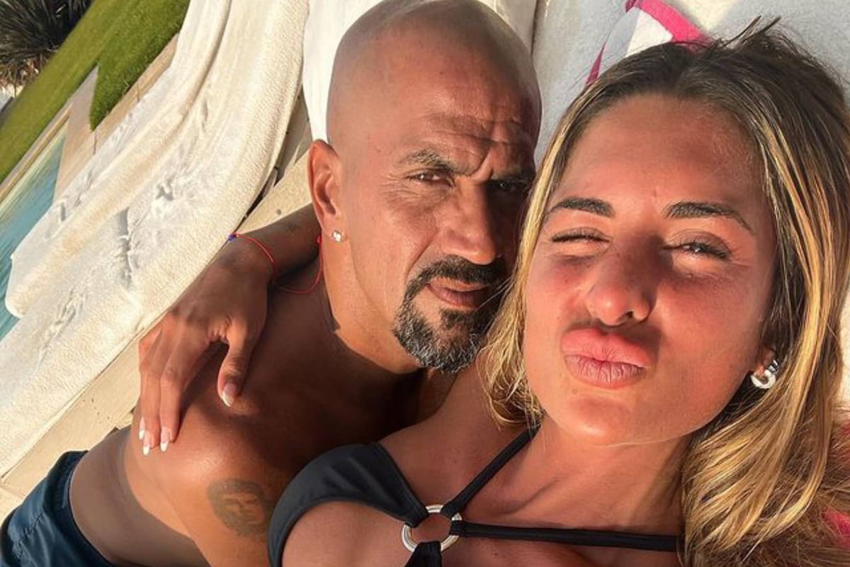 Juan Sebastián Verón y su pareja