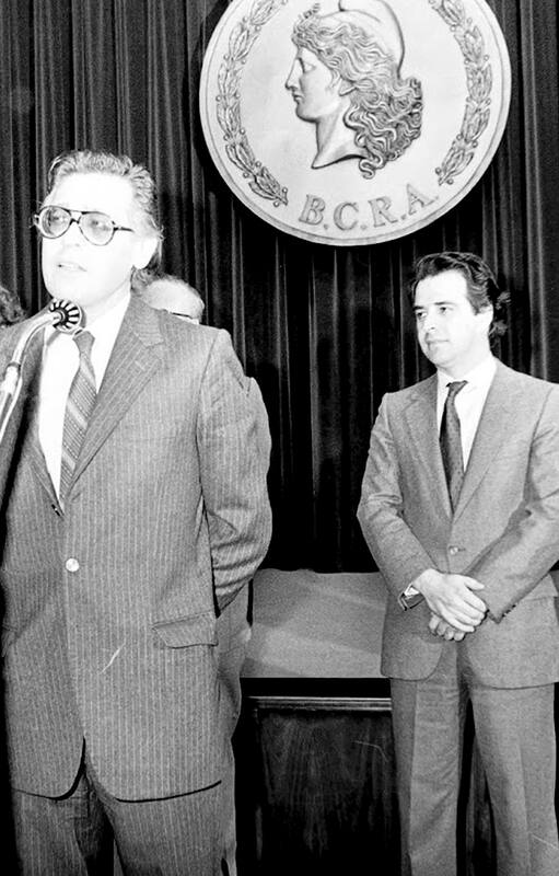 Juan Sourrouille y José Luis Machinea, en agosto de 1986
