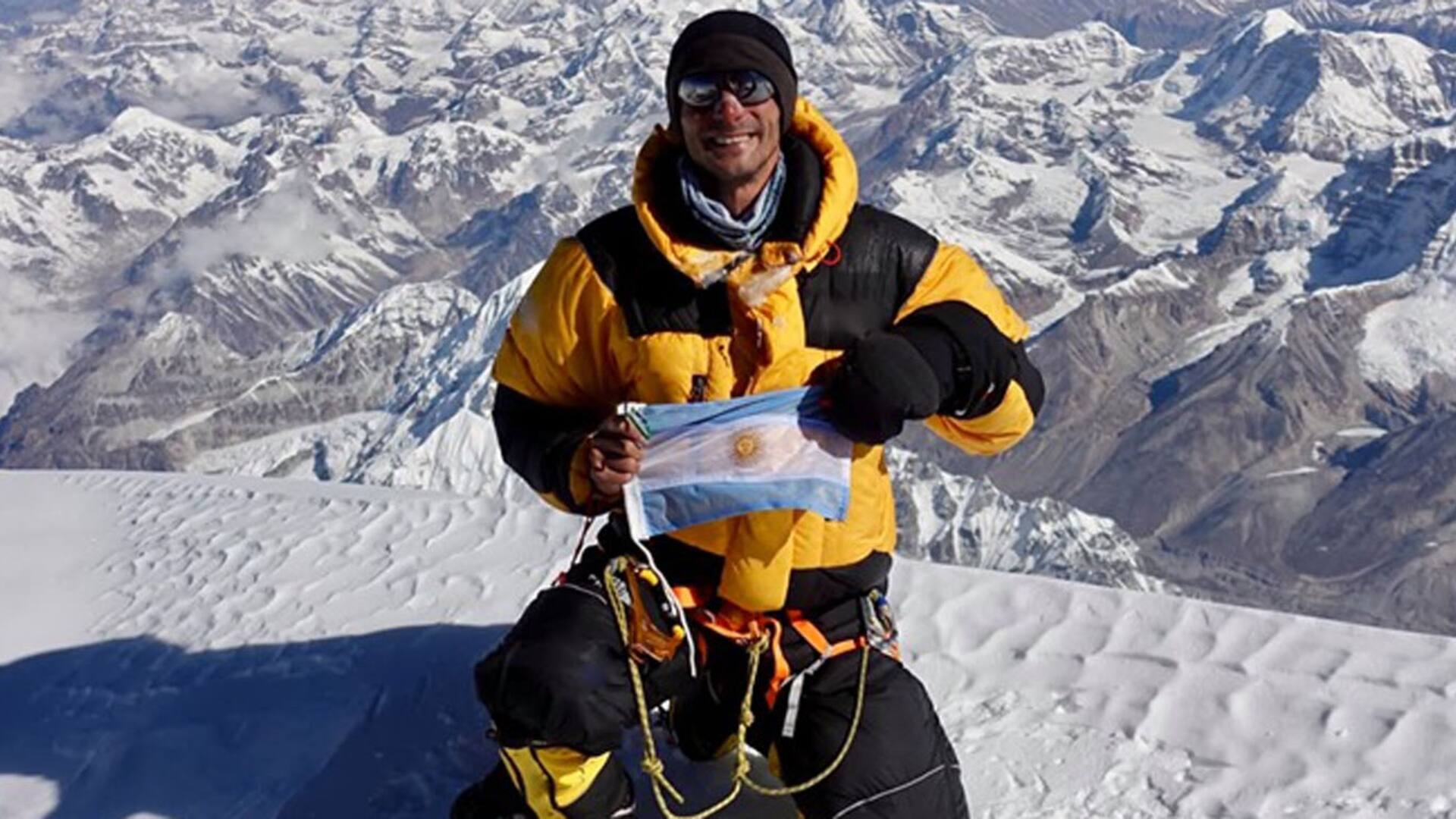 Juan en un descanso en la montaña de Kanchenjunga, la tercera más alta del mundo