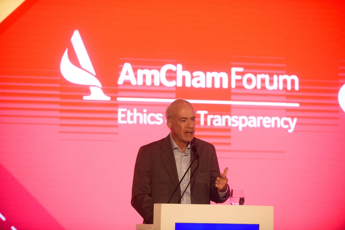 Juan Vaquer en el encuentro de AmCham
