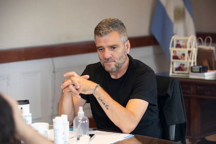 Juan Zabaleta, durante la charla con LA NACION