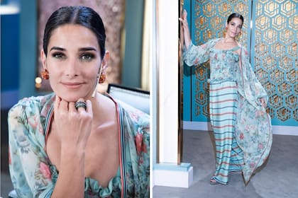 Juana Viale cautivó con su look primaveral y bailó al ritmo de Los Palmeras