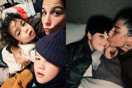 Juana Repetto junto a sus hijos Toribio y Belisario (Foto: Instagram @juanarepettook)