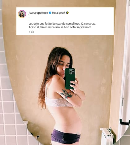 Juana Repetto mostró el avance de su embarazo (Foto: Instagram @juanarepettook)
