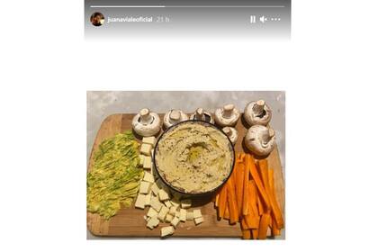 Juana Viale sorprendió con una colorida y completa picada vegetariana