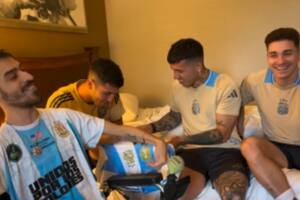 Juancito, un hincha de la selección argentina, cumplió su sueño y charló con tres campeones del mundo (Foto: Captura de video / Instagram @messias305miami)