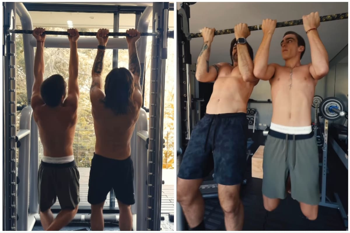 Juanes sorprendió al mostrarse en el gimnasio con su hijo