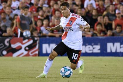 Juanfer tiene 61 partidos y 12 goles con la camiseta de River, con un promedio de 55 minutos por juego