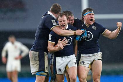 El festejo de los escoceses luego de vencer a Inglaterra en el Seis Naciones, por 11-6