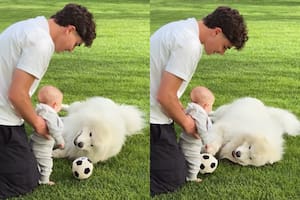 El video de Julián Álvarez con su hijo Amadeo y su mascota que derritió las redes sociales