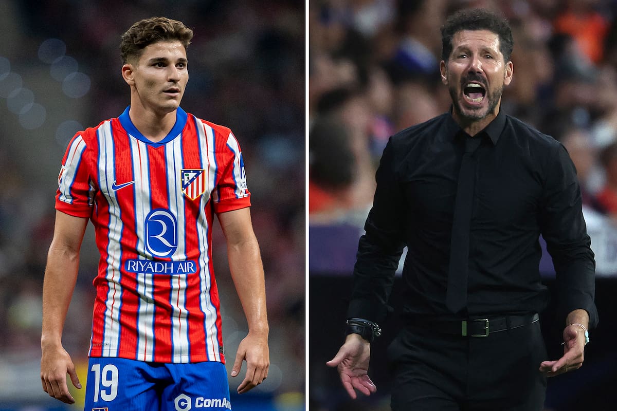 Julián Álvarez, en etapa de adaptación al esquema de Diego Simeone en el Atlético de Madrid