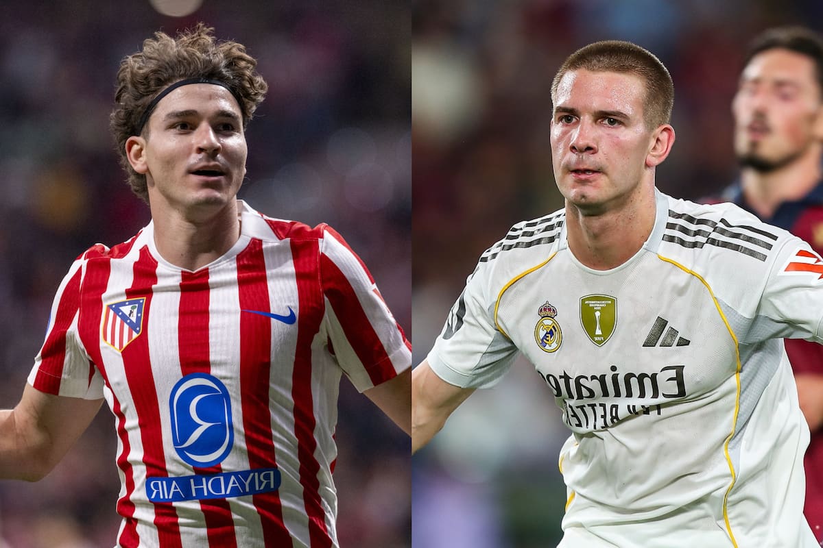 Julián Álvarez y Franco Mastantuono serían titulares en sus respectivos equipos en el clásico de Madrid de este sábado
