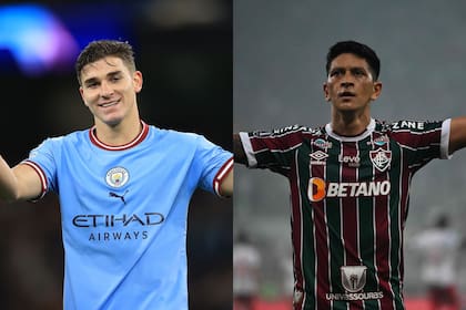 Julián Álvarez y Germán Cano, los delanteros argentinos en los que Manchester City y Fluminense depositan sus esperanzas de cara a la final del Mundial de Clubes
