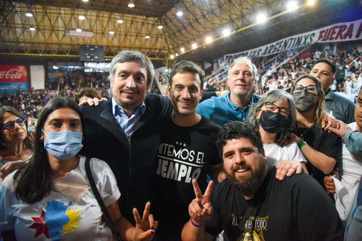 Julián Álvarez y Máximo Kirchner criticaron al FMI en un acto de La Cámpora