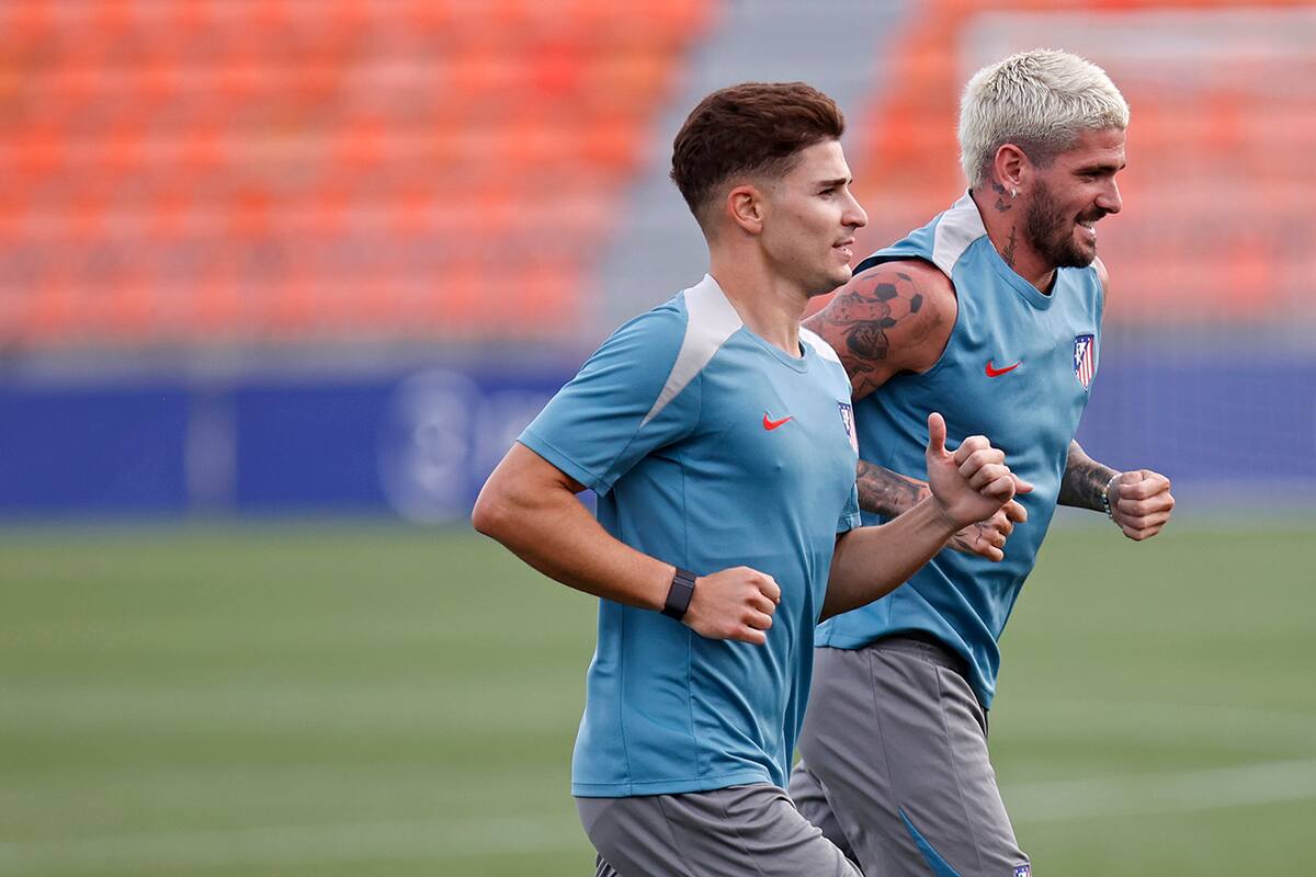 Julián Álvarez y Rodrigo de Paul, en Atlético de Madrid, que este lunes visita a Villarreal