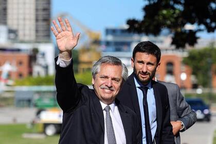 Julián Leunda junto al presidente Alberto Fernández