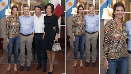 Juliana Awada, Mauricio Macri en la cena con Matteo Renzi y su mujer en Florencia