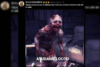 Juliana sin valija fue la frase más utilizada para la situación (Foto captura Twitter)