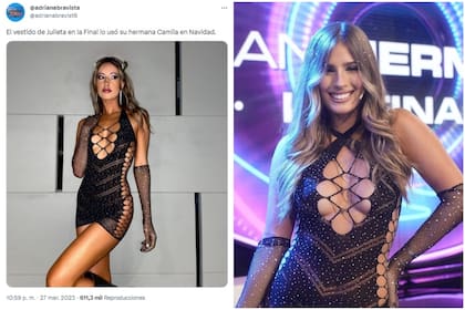 Julieta Poggio eligió el mismo vestido de su hermana para la final de Gran Hermana
