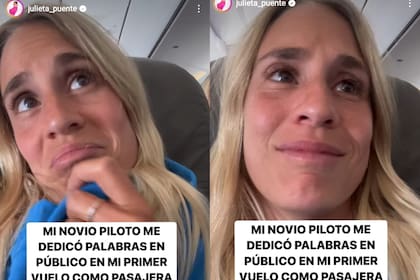 Julieta Puente se subió a un avión y las palabras del piloto la hicieron llorar por un motivo muy especial