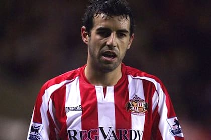 Julio Arca con la camiseta del Sunderland, con el que jugó seis años, cuatro de ellos en la Premier League y dos en el ascenso.