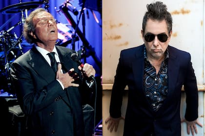 Julio Iglesias y Andrés Calamaro, uno de los feat. que "El Salmón" produjo para su último disco