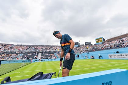 Junio de 2019, en el césped de Queens: el último partido oficial de Del Potro en el circuito; luego llegarían dos cirugías de rodilla derecha.