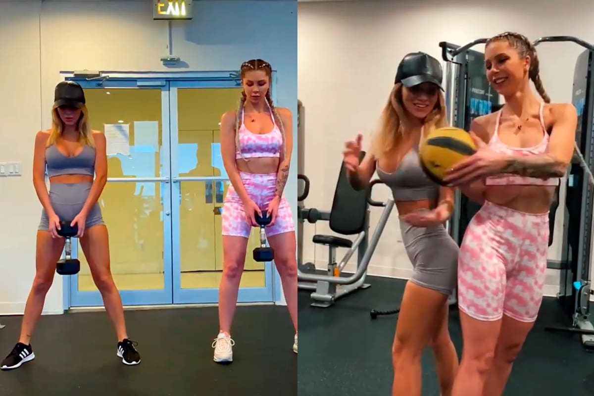 Junto a Sasha Ferro, la conductora de Canal 26 grabó una rutina de entrenamiento en Miami
