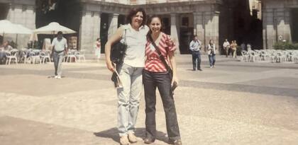 Junto a sui madre en Madrid.