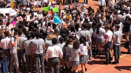 Junto a sus compañeras y chicas de otros colegios, Sofía se movilizó para pedir respuestas por parte de las instituciones escolares.