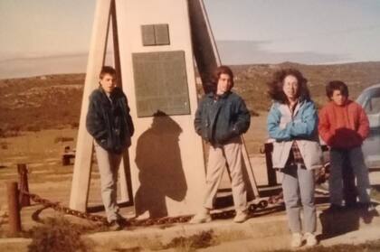Junto a sus hijos en la Patagonia