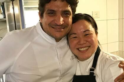 Junto al chef Mauro Colagreco