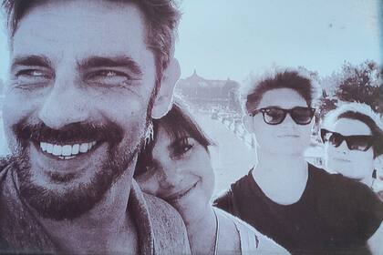 Junto con Araceli, Toto y Flor, en un viaje que hicieron a Italia, en agosto de 2018